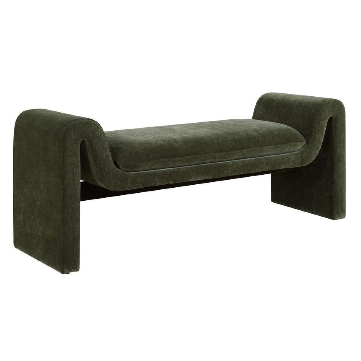   Green Velvet Curved Bench | Oroa.com