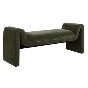   Green Velvet Curved Bench | Oroa.com