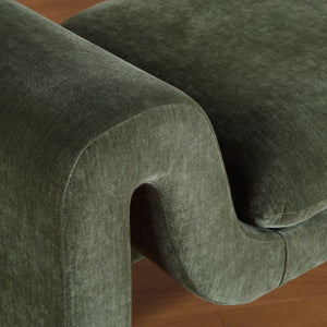   Green Velvet Curved Bench | Oroa.com