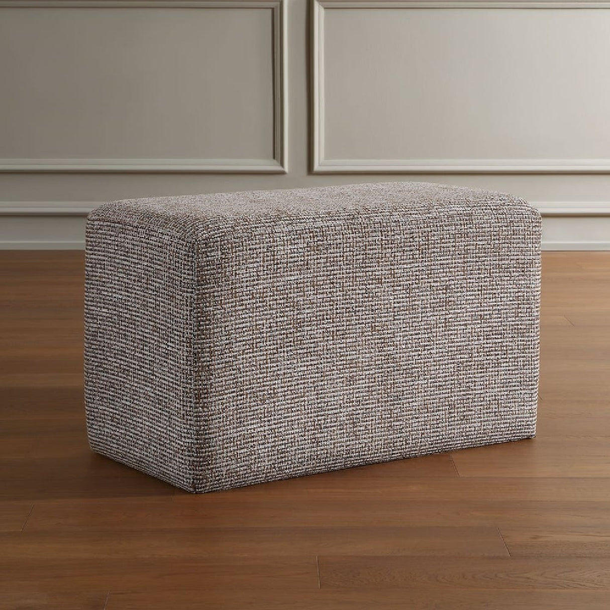   Cream Woven Rectangular Ottoman | Oroa.com