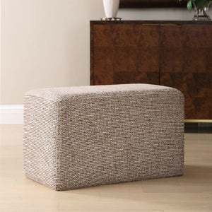   Cream Woven Rectangular Ottoman | Oroa.com