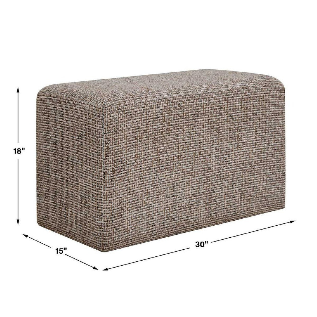   Cream Woven Rectangular Ottoman | Oroa.com