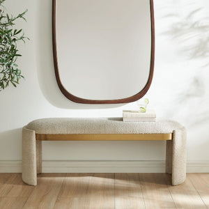   White Boucle Bench | Oroa.com
