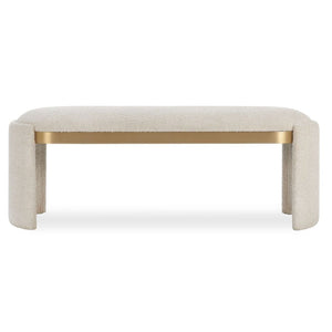   White Boucle Bench | Oroa.com