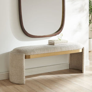   White Boucle Bench | Oroa.com