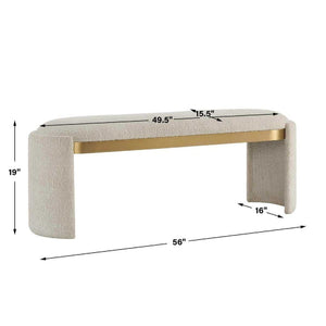   White Boucle Bench | Oroa.com