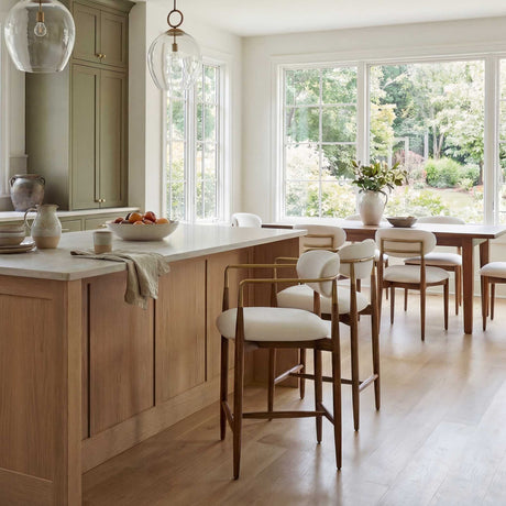   Modern European furniture - White Velvet Counter Stool - www.oroa.com | Oroa.com