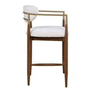   Modern European furniture - White Velvet Counter Stool - www.oroa.com | Oroa.com