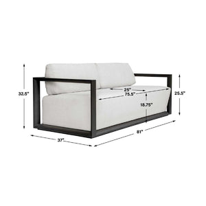   Modern European furniture - White Cushioned 3-Seater Outdoor Sofa - www.oroa.com | Oroa.com