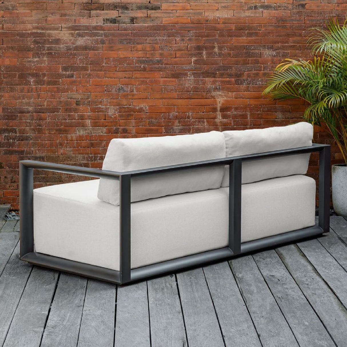   Modern European furniture - White Cushioned 3-Seater Outdoor Sofa - www.oroa.com | Oroa.com