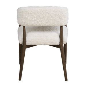   Cream Shearling Dining Chair | Oroa.com