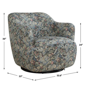   Floral Print Swivel Chair | Oroa.com