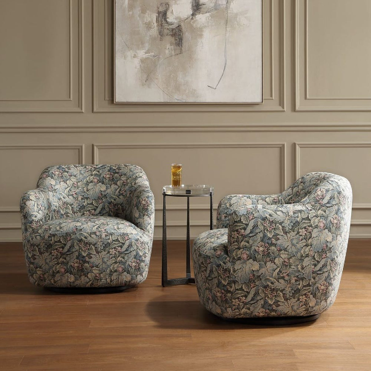   Floral Print Swivel Chair | Oroa.com