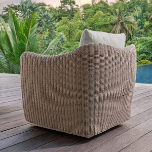   Beige Outdoor Swivel Lounge Chair | Oroa.com