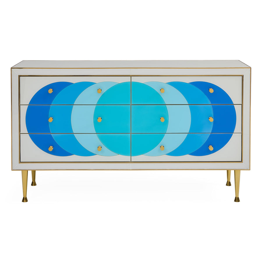 Blue Glass Panes Credenza | Jonathan Adler Ultramarine | Oroa.com