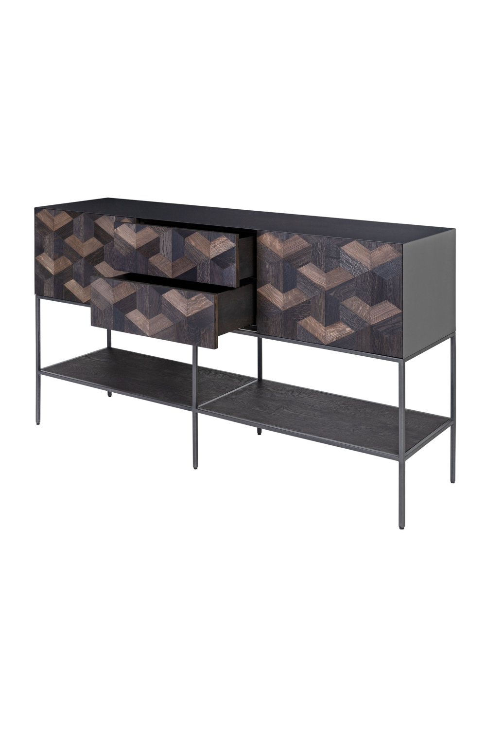 Oak Parquet Sideboard with Toprack | Versmissen Illusion | Oroa.com