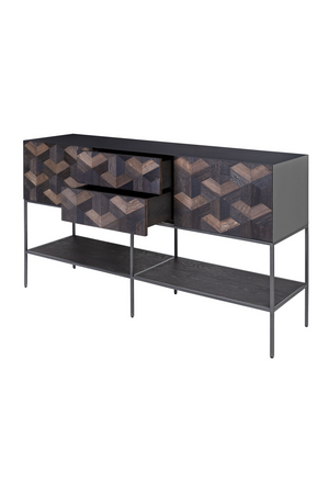 Oak Parquet Sideboard with Toprack | Versmissen Illusion | Oroa.com