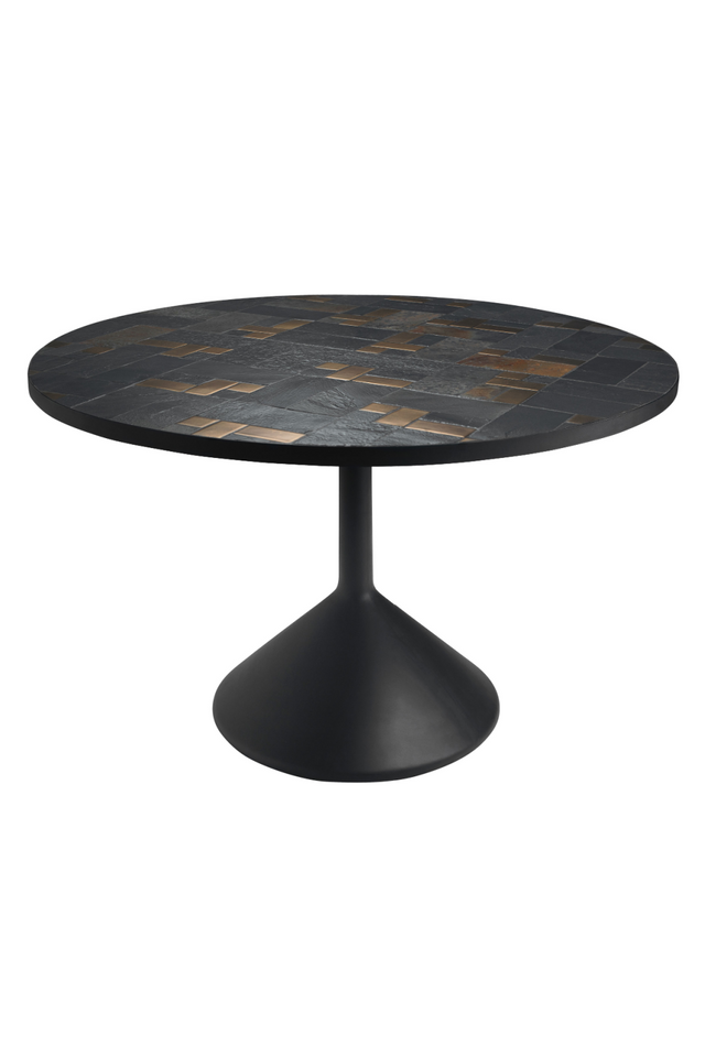 Black Ceramic Round Dining Table | Versmissen Labo Slate | Oroa.com