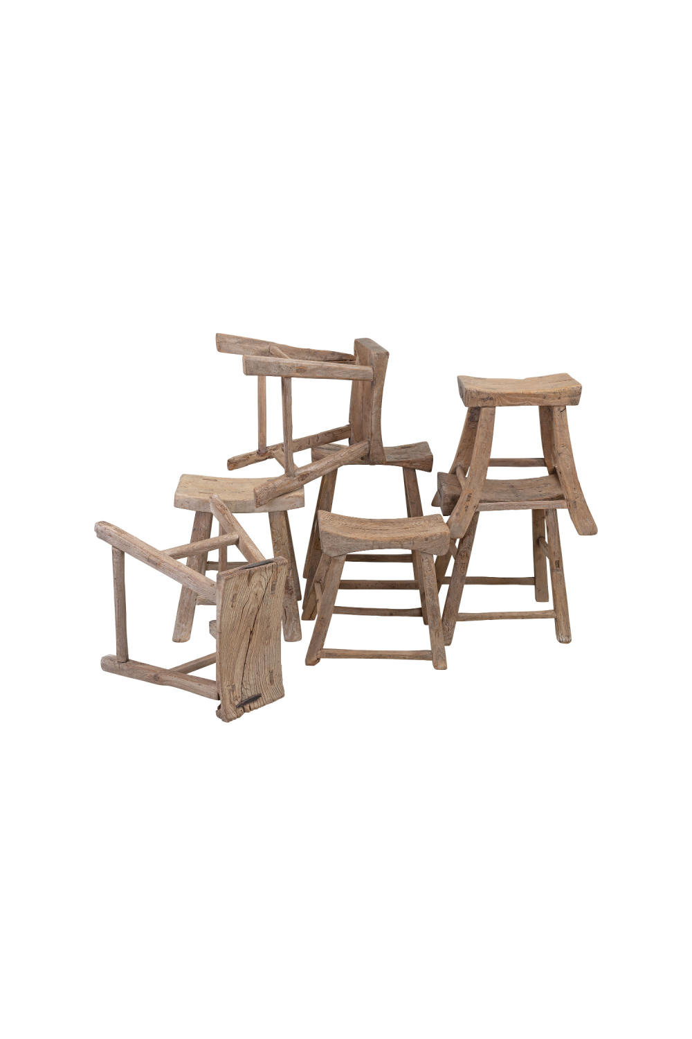 Rustic Elm Saddle Stool | Versmissen | Oroa.com