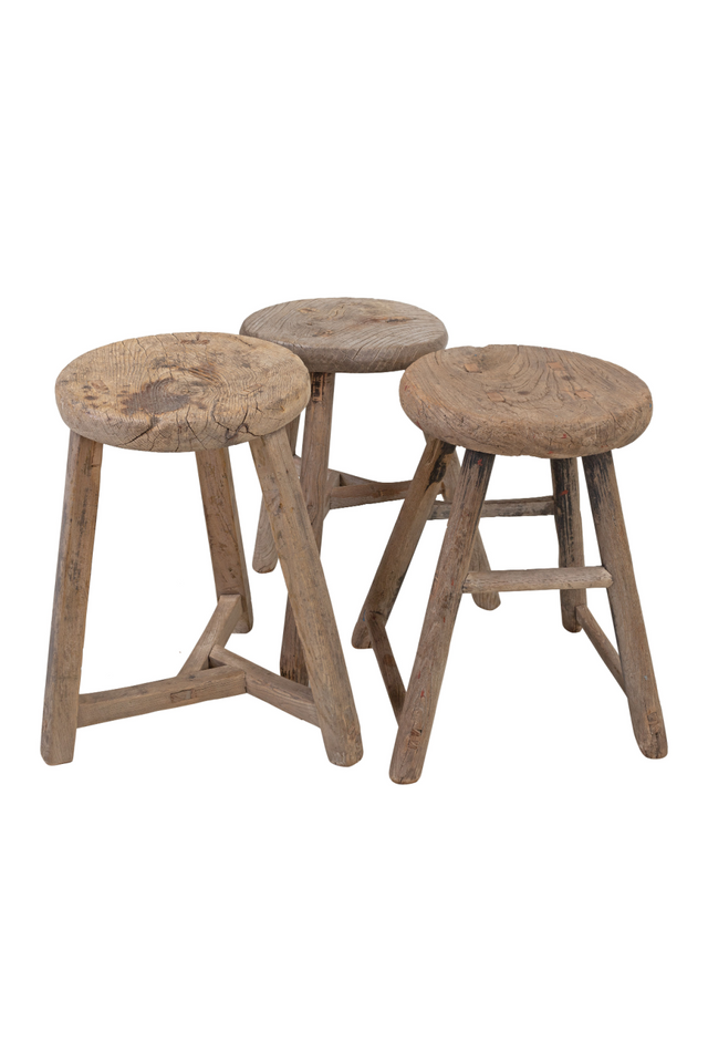 Round Wooden Rustic Stool | Versmissen | Oroa.com