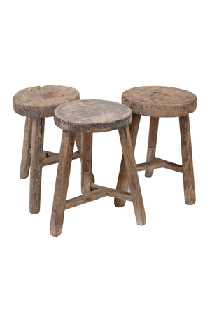 Round Wooden Rustic Stool | Versmissen | Oroa.com