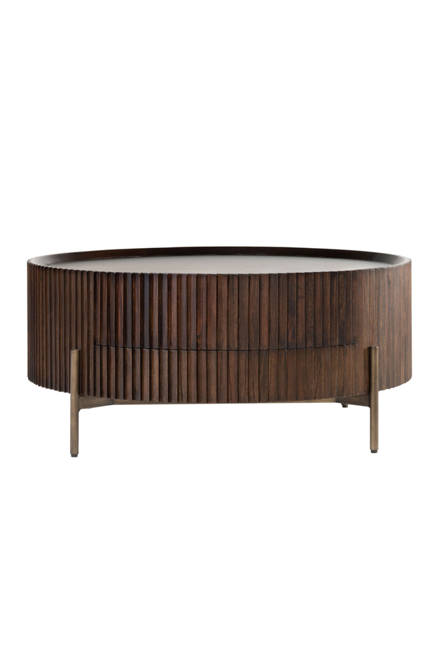 One-Drawer Round Coffee Table | Versmissen Pogoro | Oroa.com