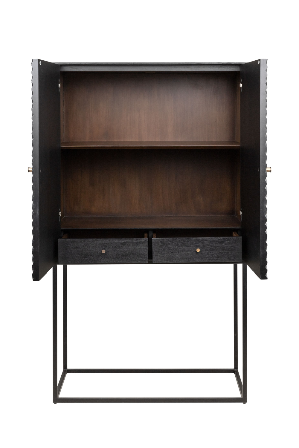 Black Wooden 2-Door Cabinet | Versmissen Zinzi | Oroa.com