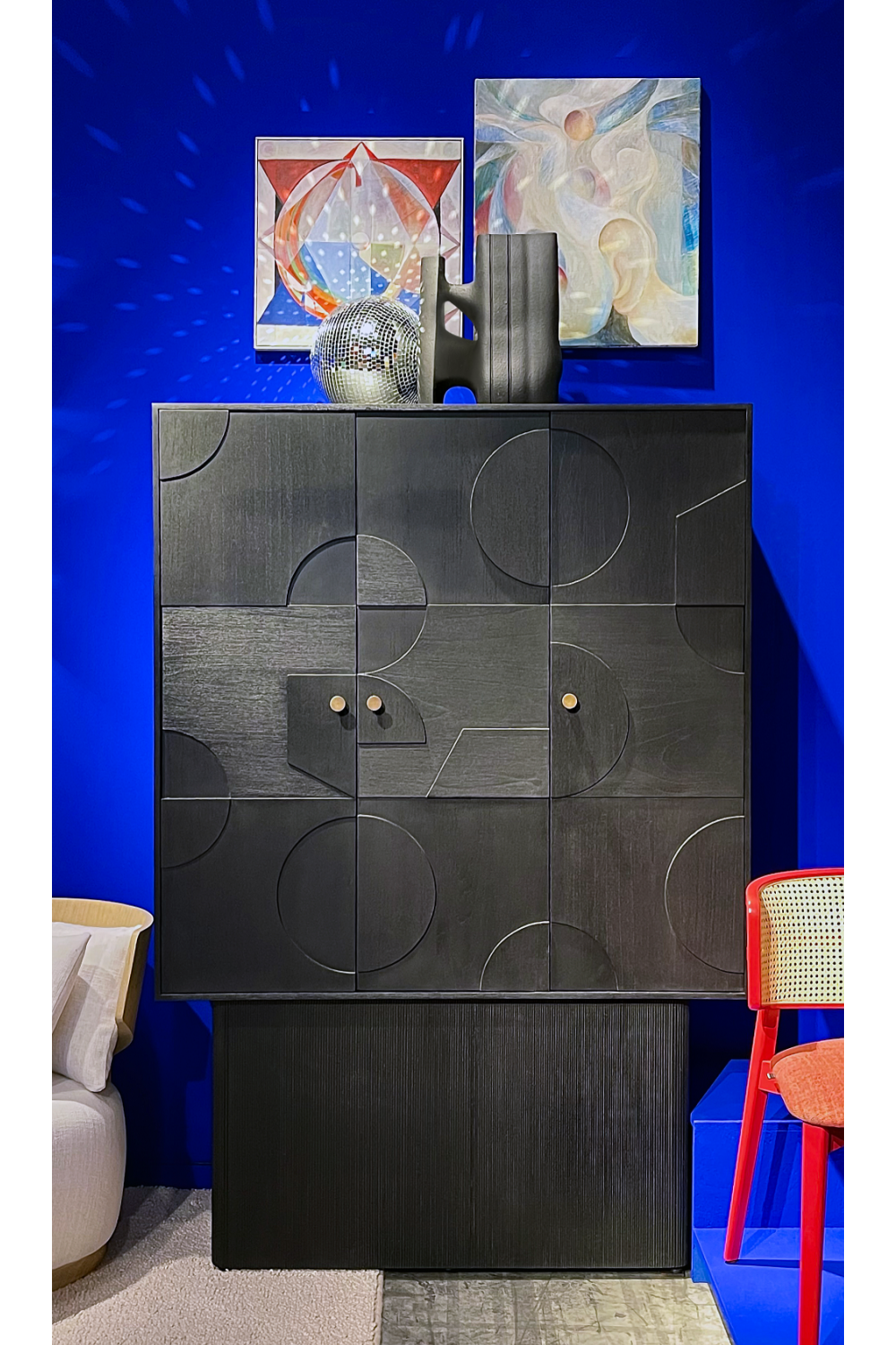 Geometrical Patterned Wooden Cabinet | Versmissen Zulgo | Oroa.com