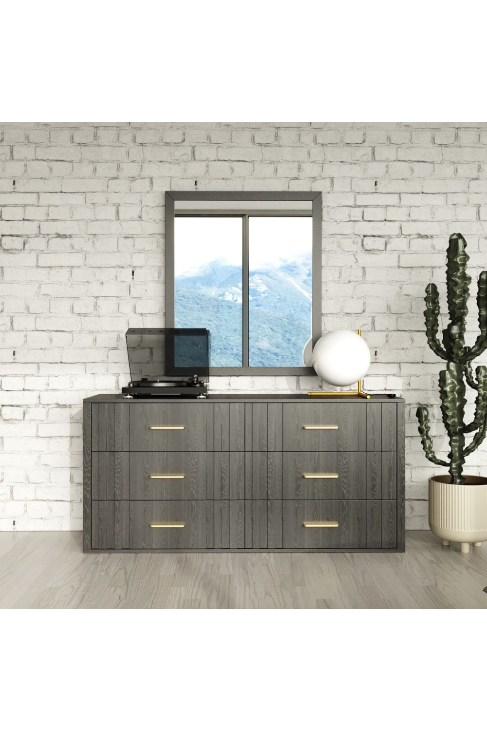 Gray Wooden 6-Drawer Dresser | OROA Modern Aria | Oroa.com