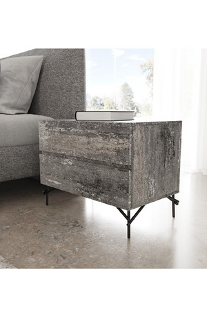 Gray Wooden 2-Door Nightstand | OROA Modern Aria | Oroa.com