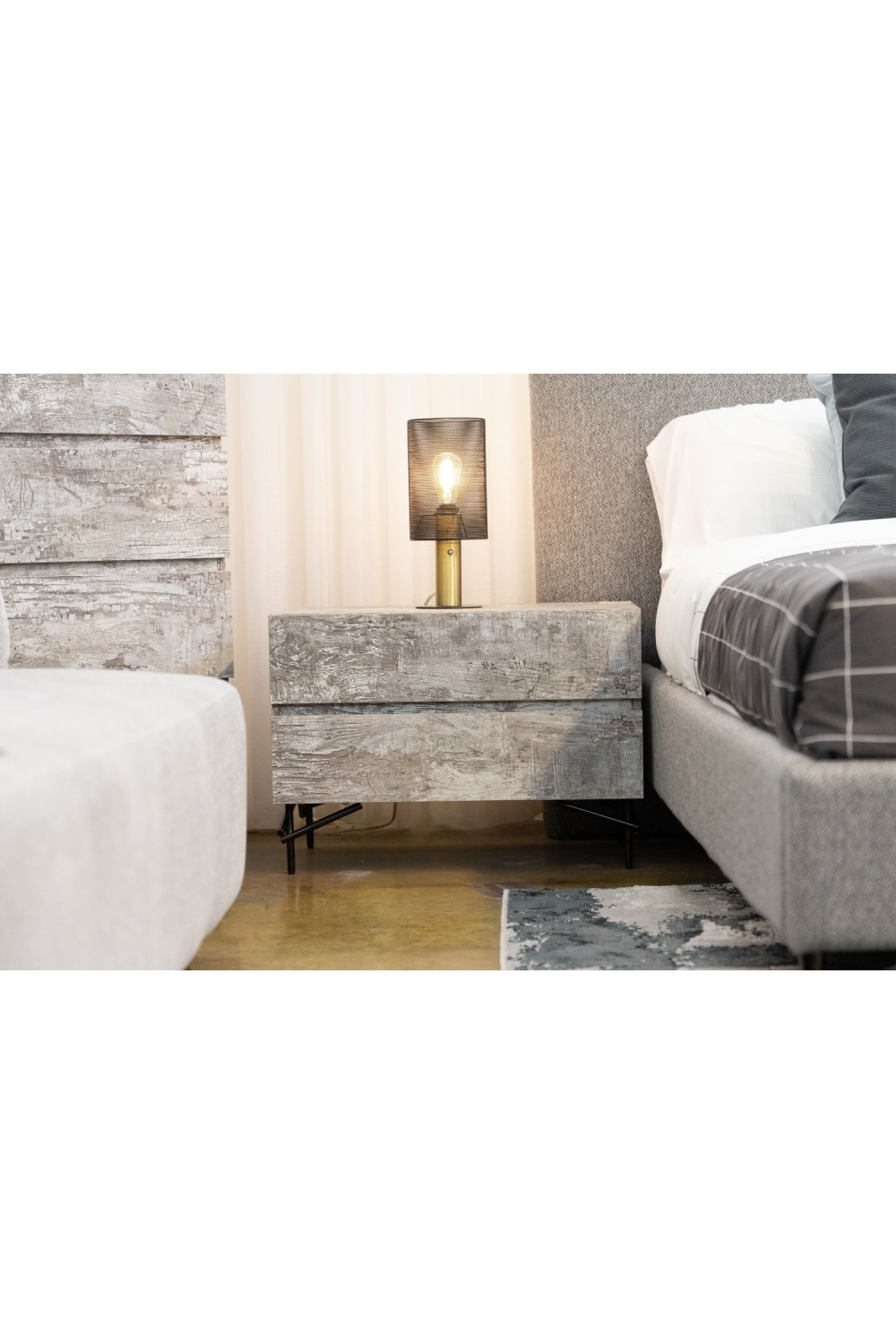 Gray Wooden 2-Door Nightstand | OROA Modern Aria | Oroa.com