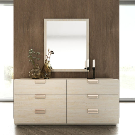   6-Drawer Travertine Dresser | Oroa.com