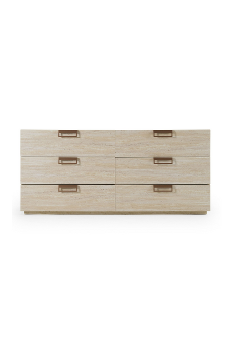   6-Drawer Travertine Dresser | Oroa.com