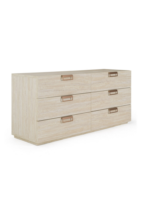 6-Drawer Travertine Dresser | OROA Modern Lago | Oroa.com