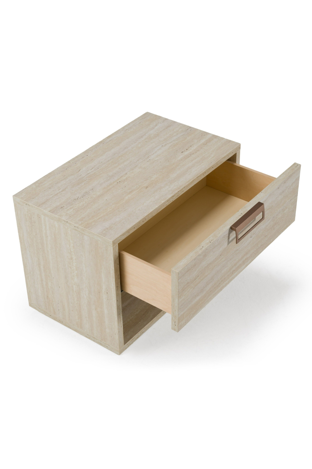 Travertine Finish 1-Drawer Nightstand | OROA Modern Lago | Oroa.com