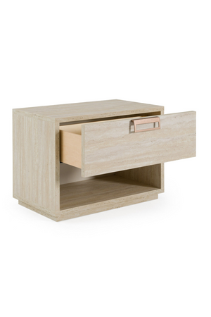 Travertine Finish 1-Drawer Nightstand | OROA Modern Lago | Oroa.com