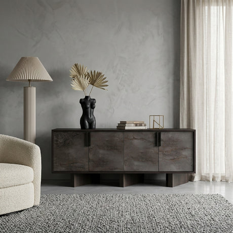   Gray Volcanic Rock 4-Door Sideboard | Oroa.com
