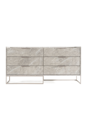 Gray Marble 6-Drawer Dresser | OROA Modern Marbella | Oroa.com
