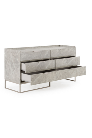 Gray Marble 6-Drawer Dresser | OROA Modern Marbella | Oroa.com