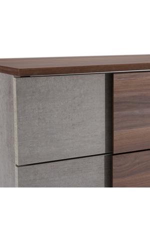 Concrete and Walnut 5-Drawer Chest | OROA Modern Palermo | Oroa.com