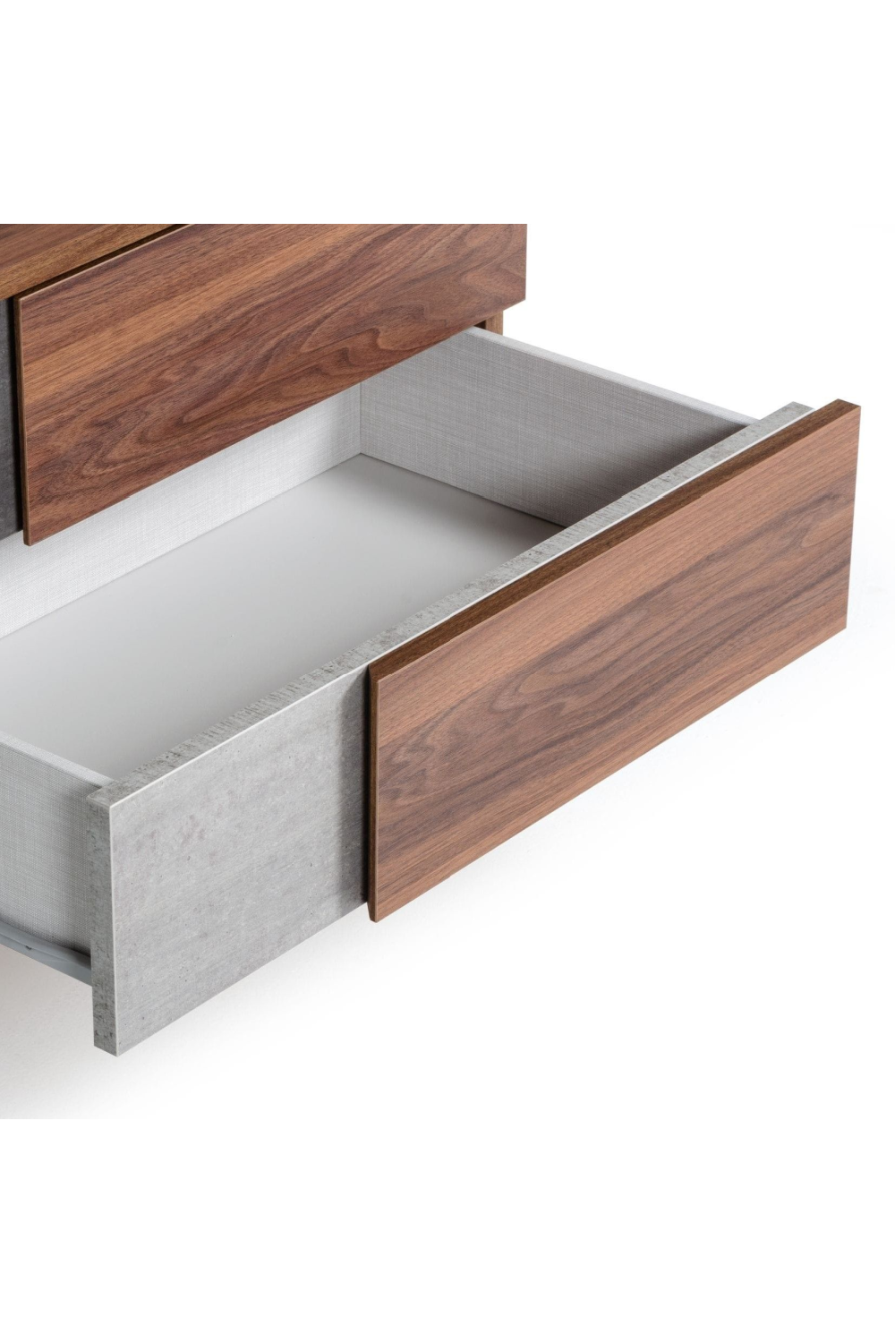 Concrete and Walnut 2-Drawer Nightstand | OROA Modern Palermo | Oroa.com