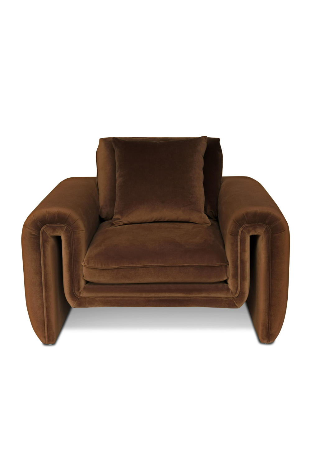 Brown Velvet Lounge Chair | OROA Modern Bentley | Oroa.com