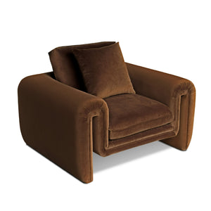 Brown Velvet Lounge Chair | OROA Modern Bentley