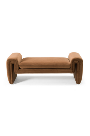 Brown Velvet Bench | OROA Modern Bentley