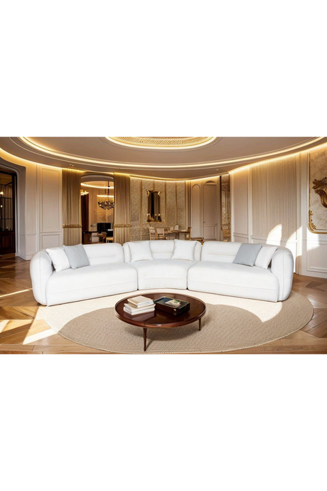 White Curved Sectional Sofa | OROA Modern Gypsy | Oroa.com