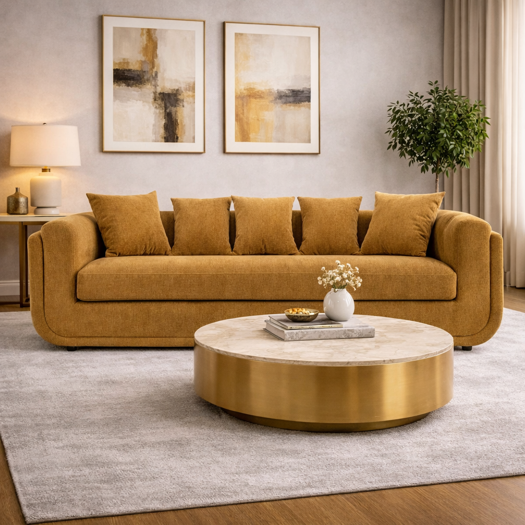  Orange Fabric Sofa | Oroa.com