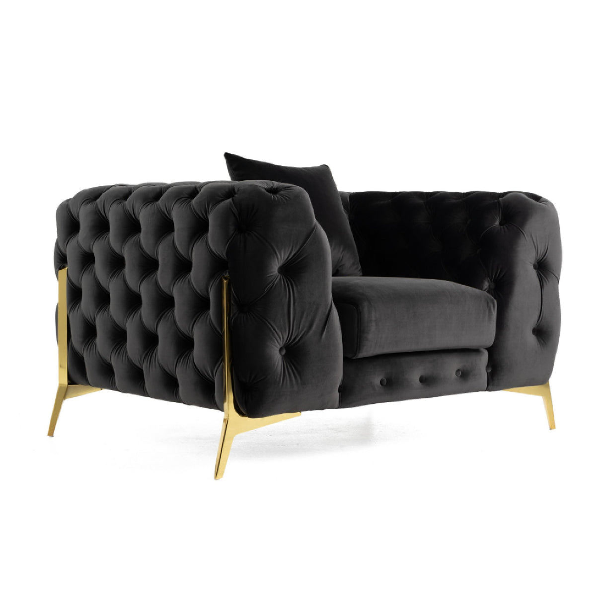 Button-Tufted Velvet Lounge Chair | OROA Modern Clarice