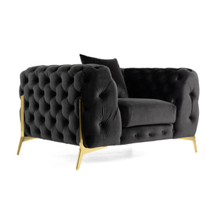 Button-Tufted Velvet Lounge Chair | OROA Modern Clarice