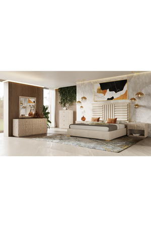 Travertine 4-Drawer Desk | OROA Modern Roma | Oroa.com