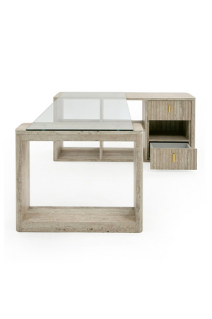 Travertine Reversible Desk | OROA Modern Roma | Oroa.com